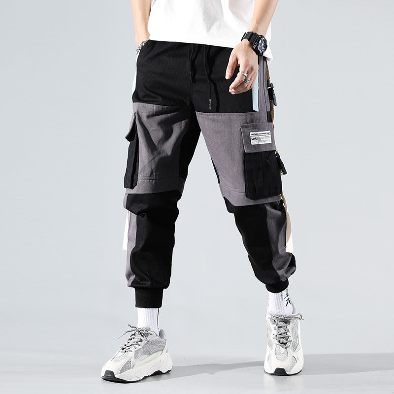 Contrast colored slacks for boys overalls Image