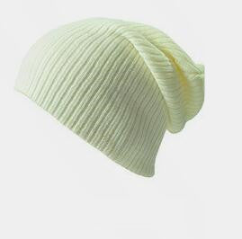 Men's And Women's Warm Solid Color Striped Caps Image