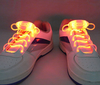 Led Sport Shoe Laces Glow Shoe Strings Round Flash Light Shoelaces Image