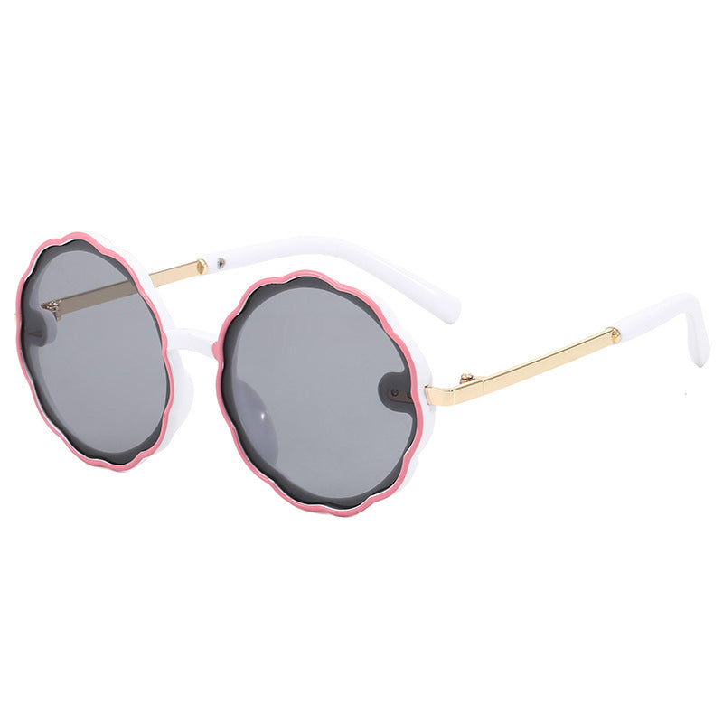 Kids Wave Frame Vintage Round Frame Sunglasses Image