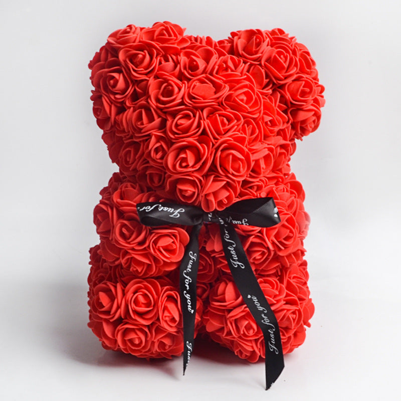 Valentine's Day Gift Rose Bear Eternal Flower Rose Teddy Bear PE Foam Bear 25cm Valentines Day Image