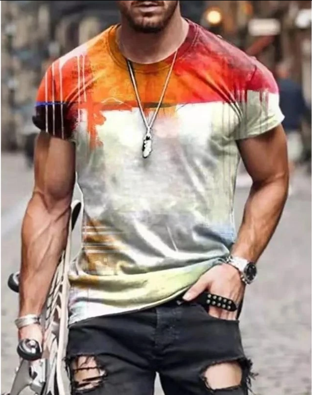 Abstract Painting Print Short-sleeved T-shirt Image