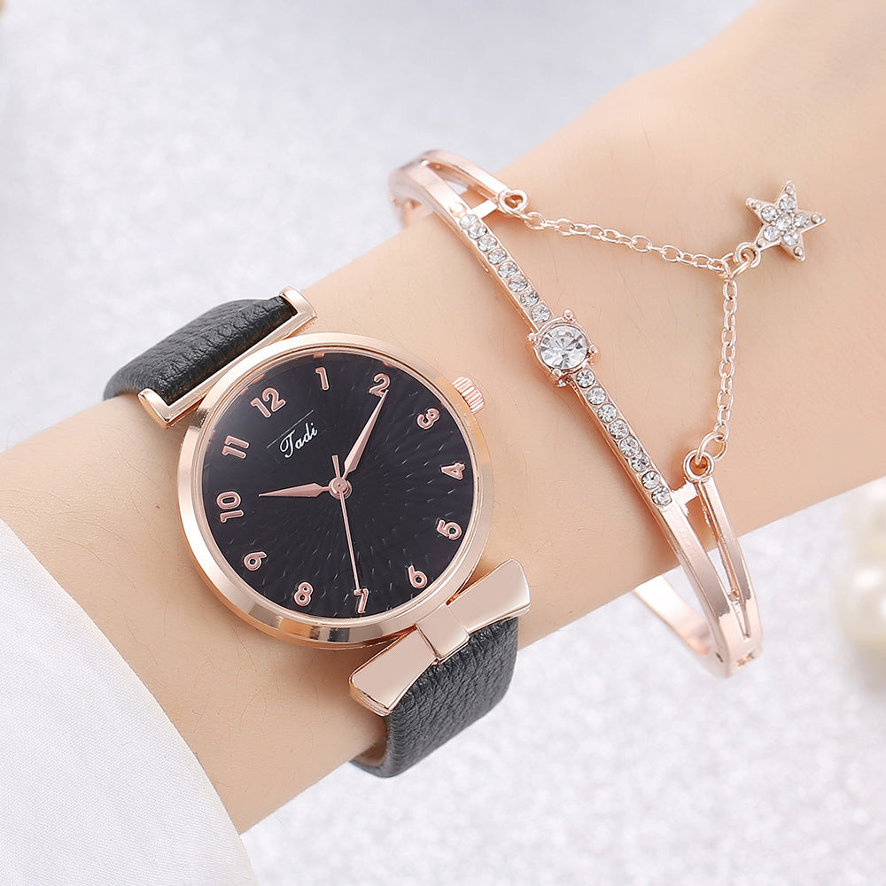 Watch Female Student New Watch Set Fashion Literal Drainage Product Bracelet Set Watch Image