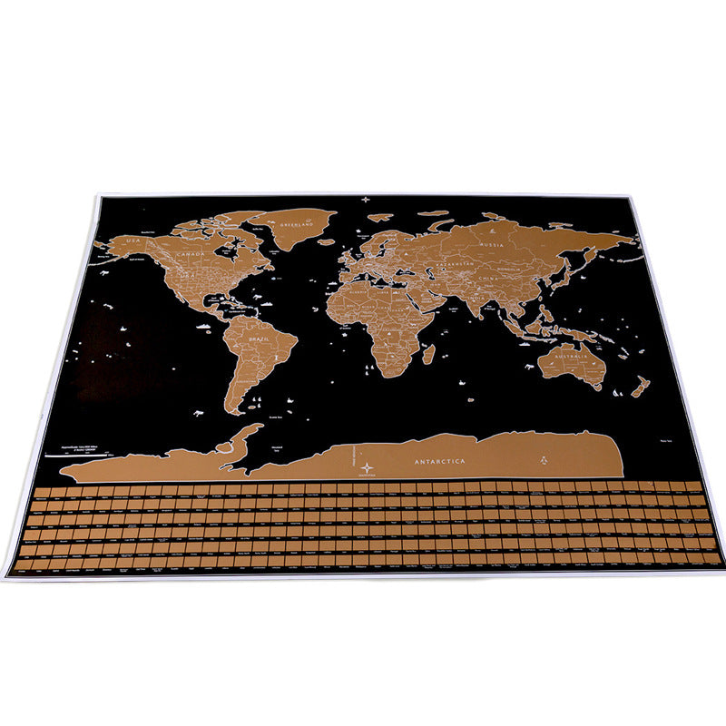 Personalized Black Scratch Off Art World Map Poster Decor Large Deluxe Poster Edition Travel Image