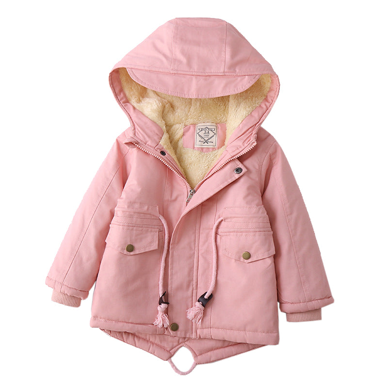 LM 6035 Europe And American Wind  Boy's Coat And Cashmere Boy's Windcoat For 2021 Autumn And Winter Children's Clothes Image