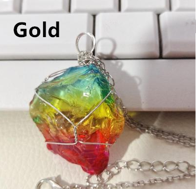 Rainbow Quartz Crystal Necklace Image