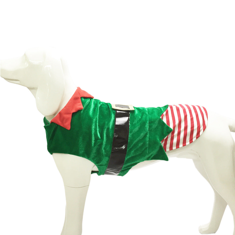 Fashion Christmas Clothes Green Elf Pet Dog Christmas Costume Image