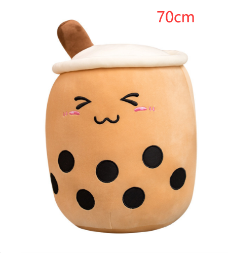 Cute Fruit Drink Plush Stuffed Soft Strawberry Milk Tea Plush Boba Tea Cup Toy Bubble Tea Pillow Cushion Kids Gift Image