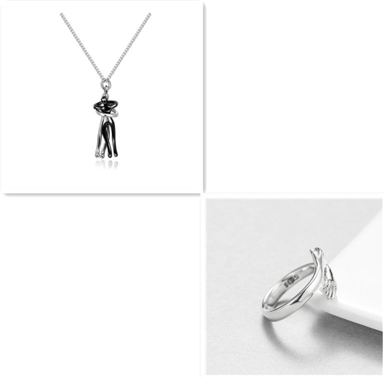 Love Hug Necklace Unisex Men Women Couple Jewelry Simple Temperament Clavicle Chain Valentines Day Lover Gift Image