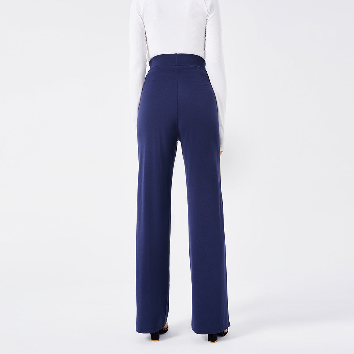 Solid Color Casual Pants Slim, High-waisted Bell Bottoms Image