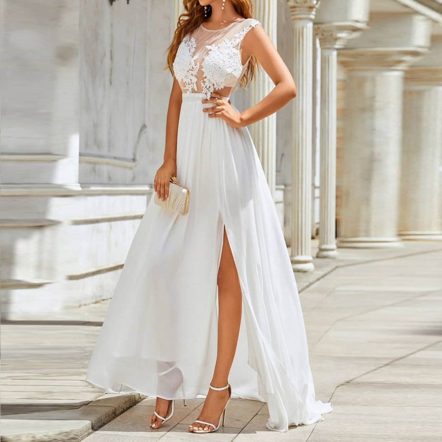 Chiffon Lace Trailing Wedding Large Swing Dress Image