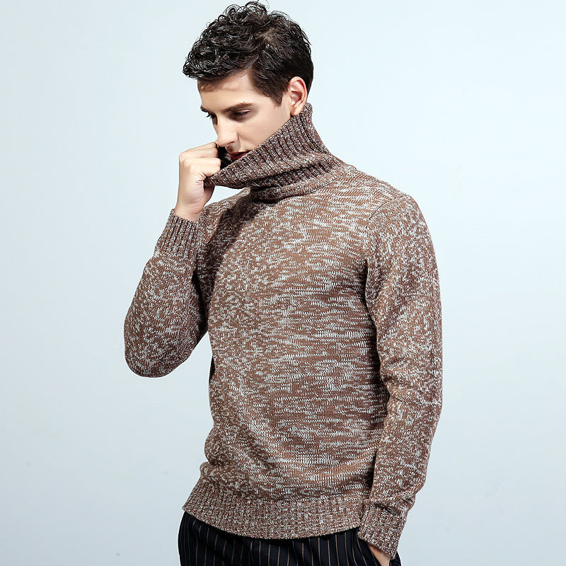 Autumn And Winter New Sweater Knit Sweater Men's Turtleneck Sweater Men Image