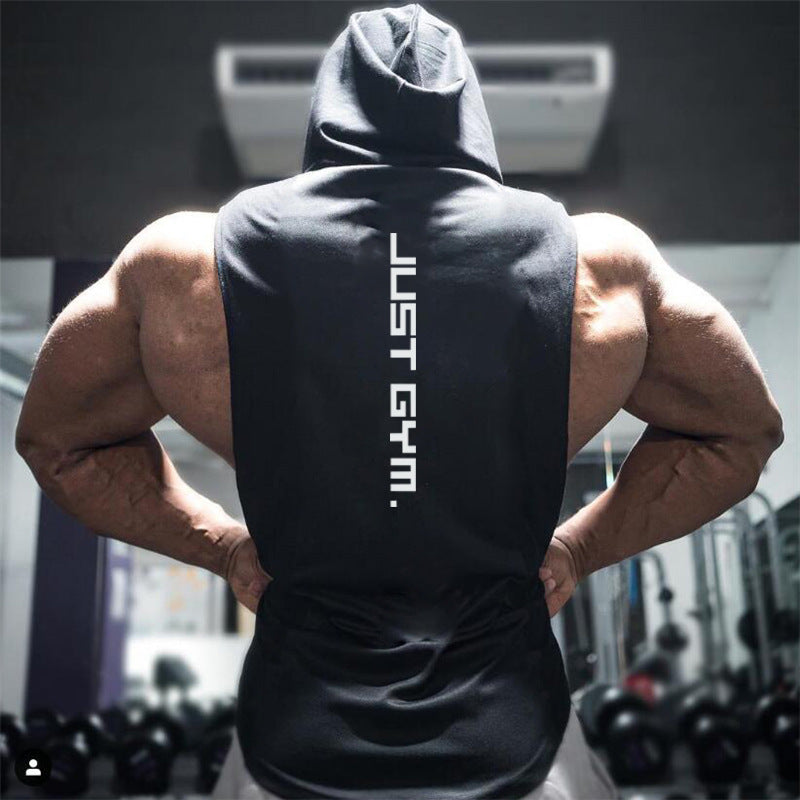 Fitness Vest Men Hooded Loose Clothes Image