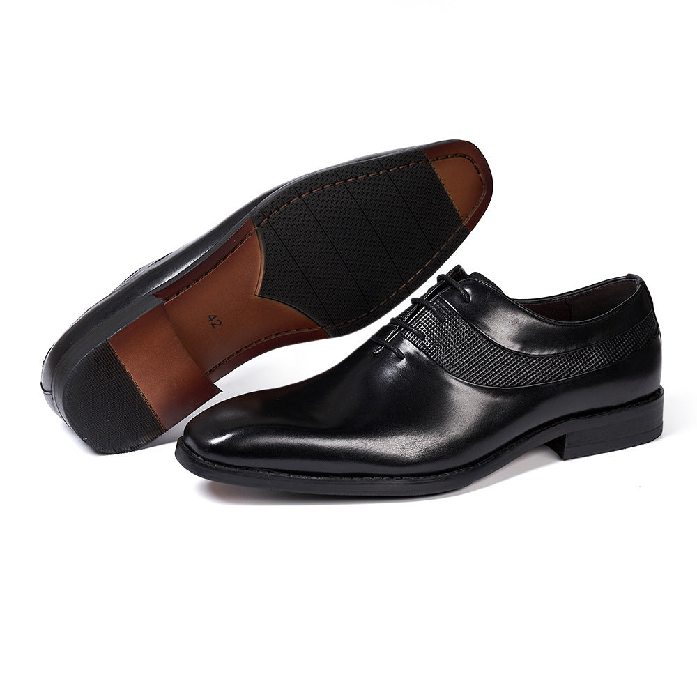 Pointed Toe Business Formal Wear Leather Shoes