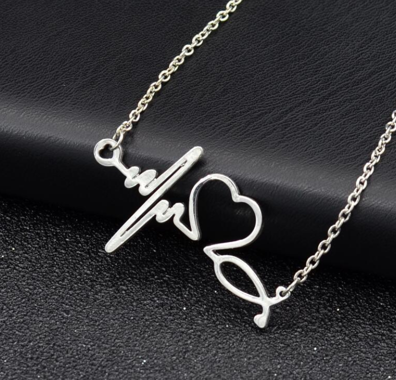 Heartbeat Necklace Women Love Heart Necklaces Image