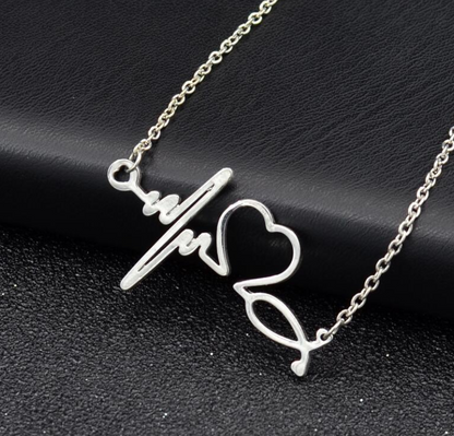 Heartbeat Necklace Women Love Heart Necklaces