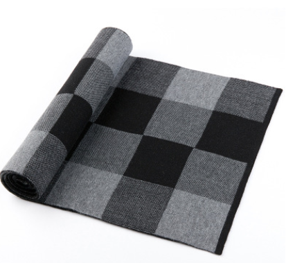 Men's scarf wool plaid scarf scarf winter scarf processing wholesale gift ladies knitting stitching Image