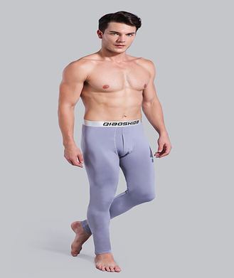 Men's Qiuku single piece youth tight cotton plus velvet leggings Slim student warm pants Image