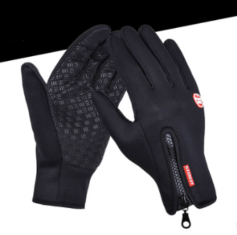 Outdoor Waterproof Gloves Touch Screen Windproof Riding Zipper Sports Winter Warm Fleece Mountaineering Gloves Image