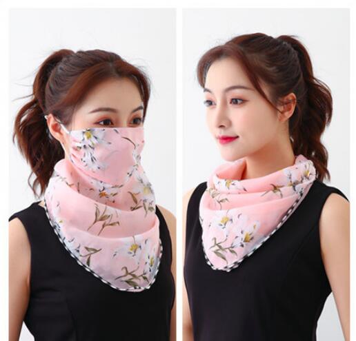 Hanging Ear Thin Face-covering Scarf Triangle Veil Scarf Image