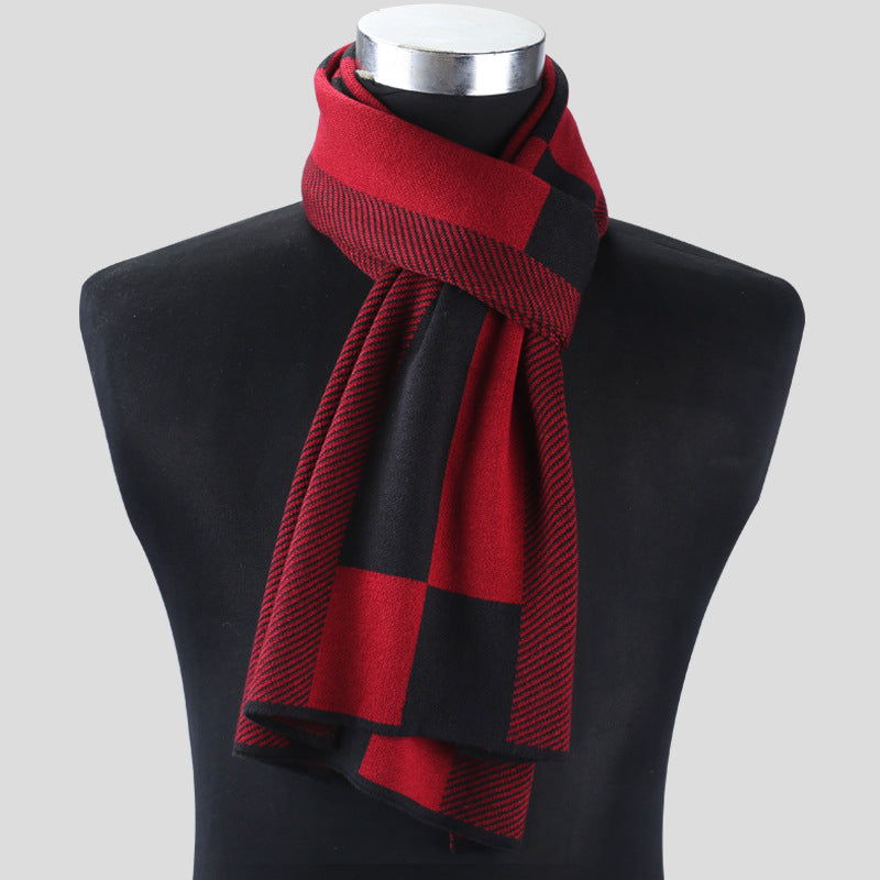 Plaid men scarf knitted scarf