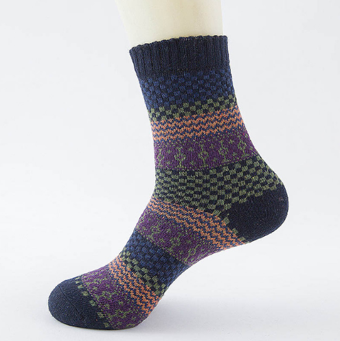 Winter Thick Warm Stripe Wool Socks Casual Sock Business Socks Image