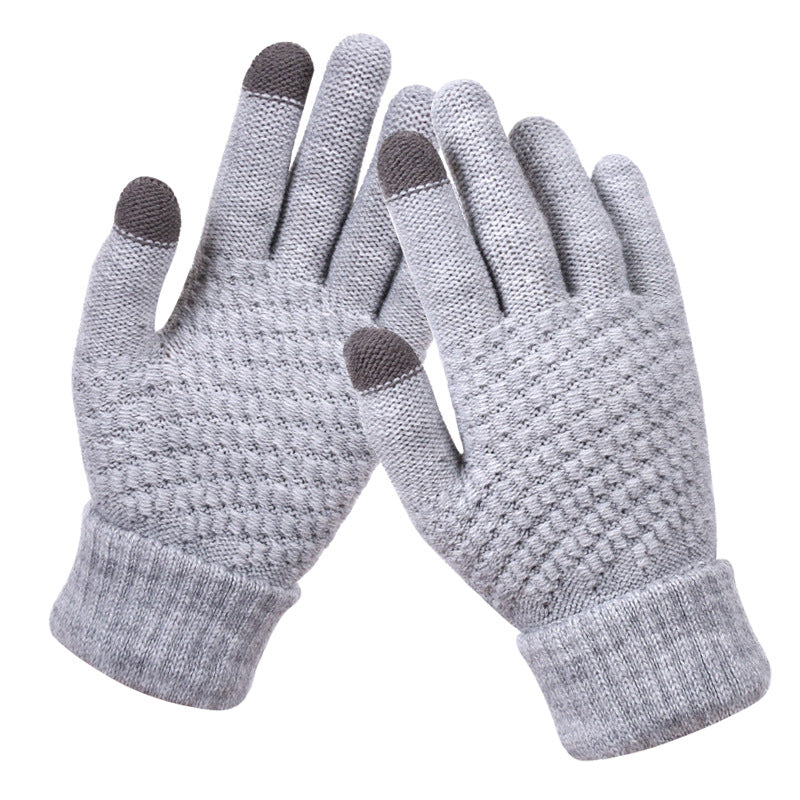 Couple knitted gloves touch screen gloves Image