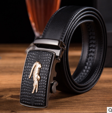 Men's leather factory direct belt buckle leather belt men's automatic belt belt wholesale business Image