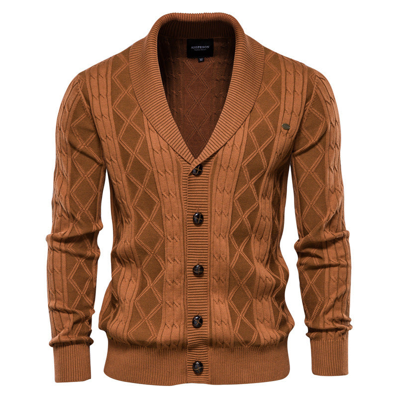 Men's Cardigan Sweater Padded Sweater Trend Image