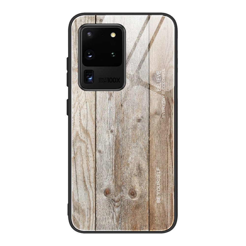 Wood grain tempered glass phone case Image