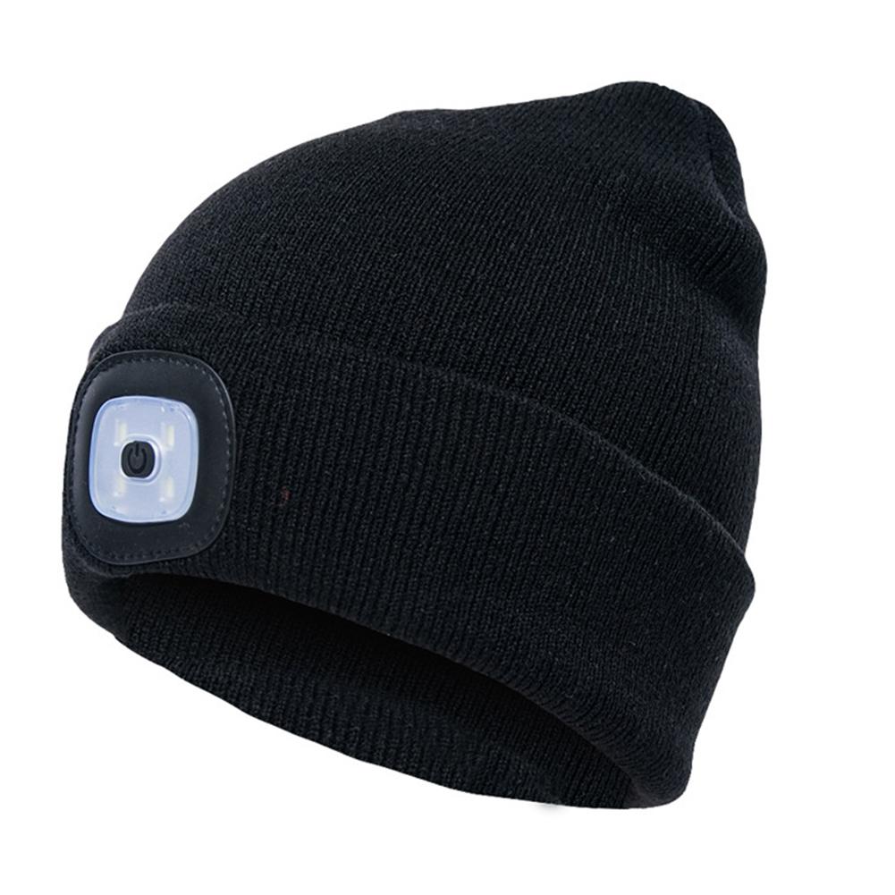 LED Knit Hat Button Cell Type Knitted Hat With Light Glowing Image