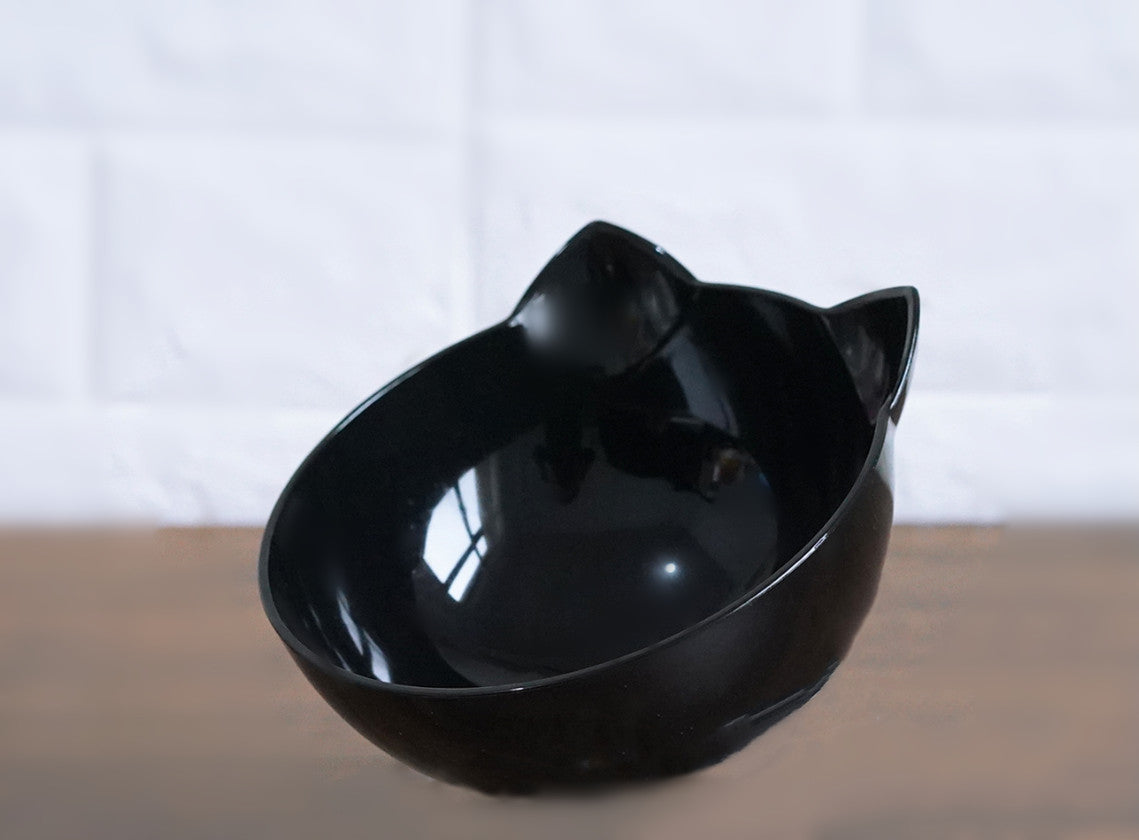 New Inclined Food Cat Ear Oblique Mouth Transparent Single Pet Bowl Image