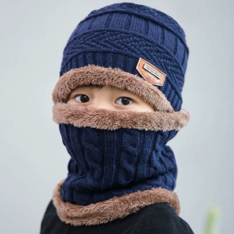 Warm knitted hat children's cap Image