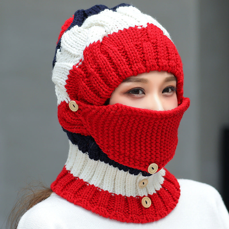 Ymsaid Fashion Winter Hat Thickened Cotton Women's Hat Warm PomPoms Hats For Women Girl Knitted Beanies Female Skiing Cap Image