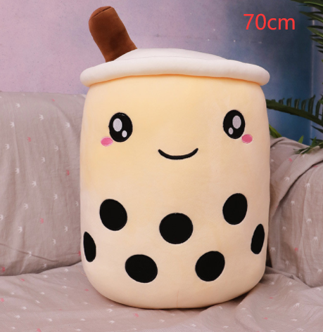 Cute Fruit Drink Plush Stuffed Soft Strawberry Milk Tea Plush Boba Tea Cup Toy Bubble Tea Pillow Cushion Kids Gift Image