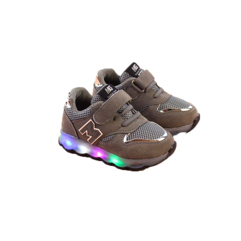 Child Led Liht Shoes Baby Boys Sneaker Kids Irl Sport Shoe Image