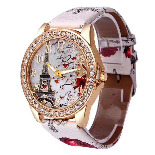 New Vintage Paris Eiffel Tower Women's Quartz Watch Women Girls Ladies Students Casual Wristwatch Relojes Image