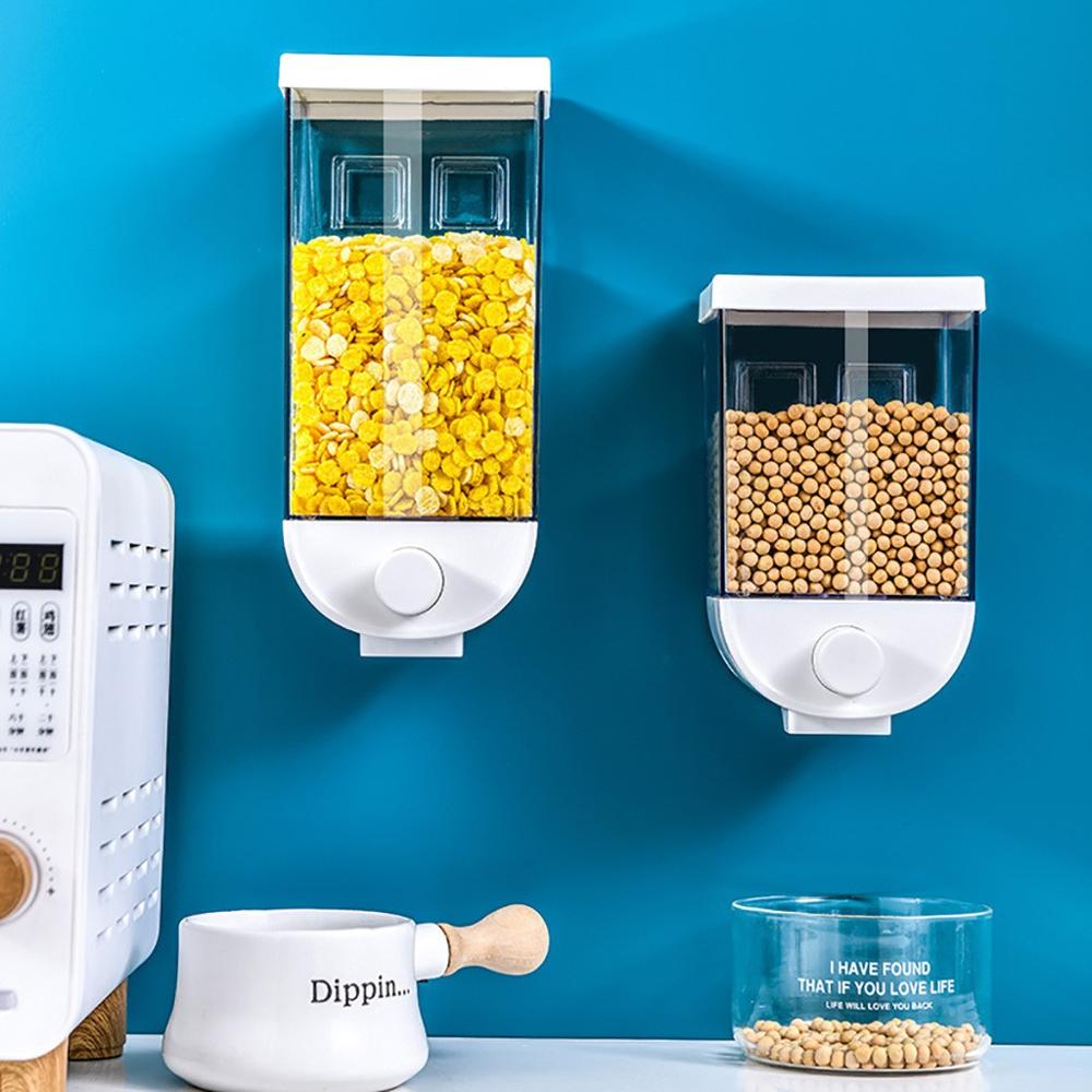 Kitchen Food Storage Easy Press Container Cereal Dispenser Wall Mounted Food Storage Box Image