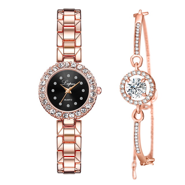 Watches-Set Bangle Clock Bracelet Wrist-Watch Quartz Women Fashion Ladies Brand Luxury Image