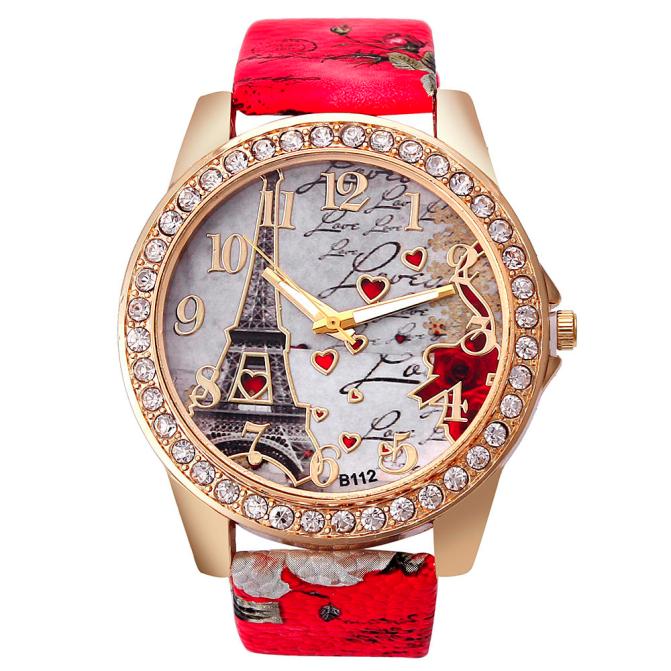 New Vintage Paris Eiffel Tower Women's Quartz Watch Women Girls Ladies Students Casual Wristwatch Relojes Image