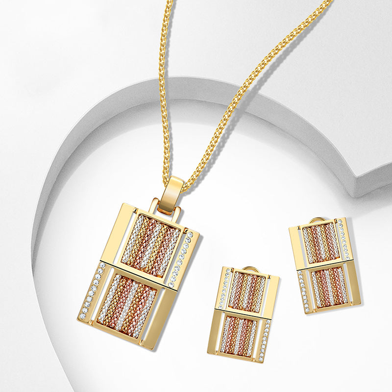 Exaggerated Jewelry Series Square Alloy Two-piece Jewelry Image