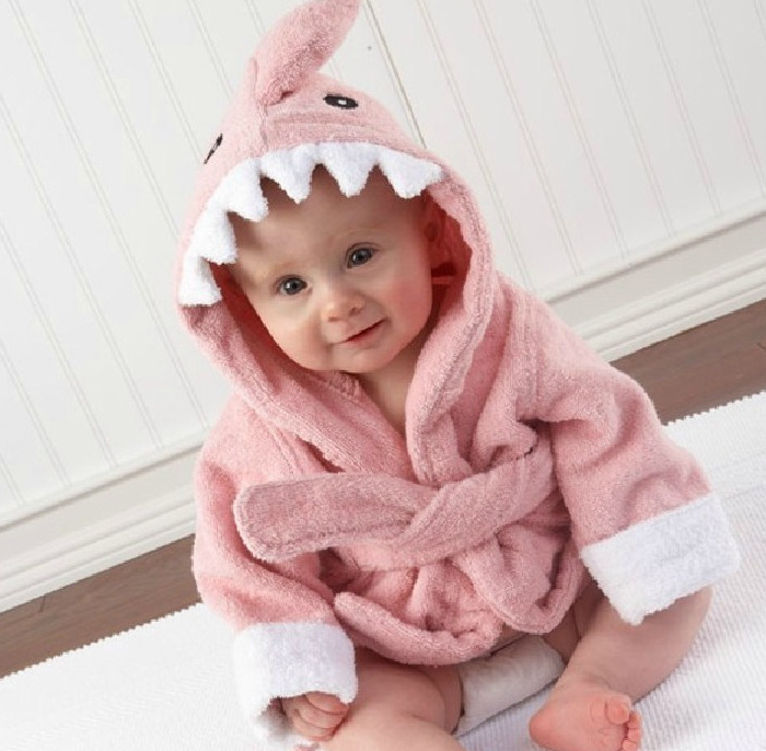 Cartoon Cute Animal Modeling Baby Bath Towels Baby Bathrobes Cotton Children's Bathrobes Baby Hooded Image