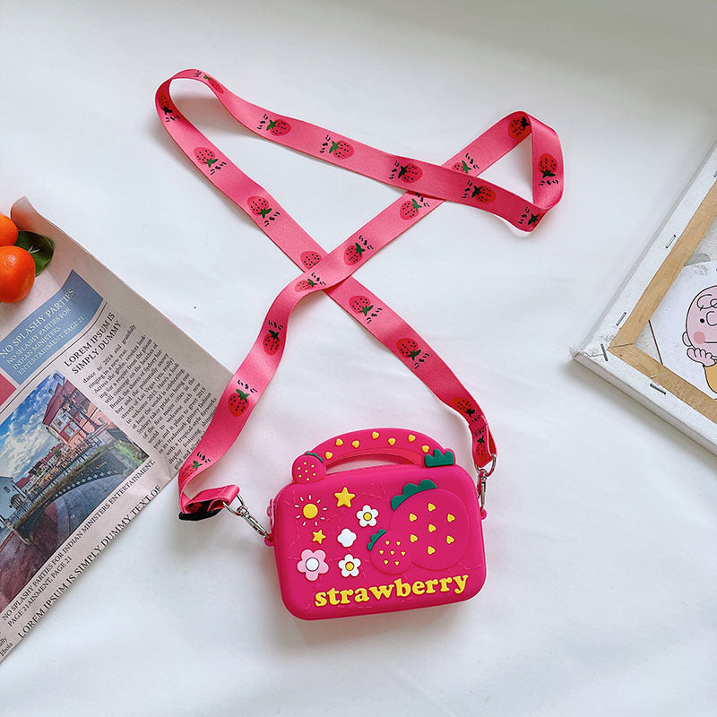 Silicone Children's Change Portable Crossbody Fruit Donut Shoulder Bag Image