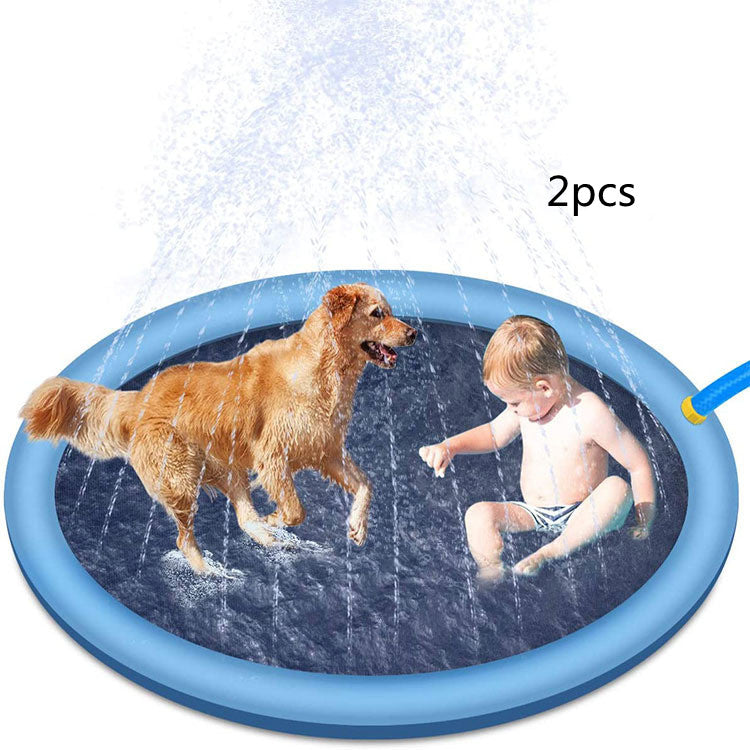 Non-Slip Splash Pad For Kids And Pet Dog Pool Summer Outdoor Water Toys Fun Backyard Fountain Play Mat Image