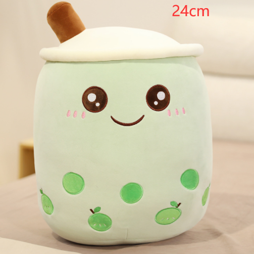 Cute Fruit Drink Plush Stuffed Soft Strawberry Milk Tea Plush Boba Tea Cup Toy Bubble Tea Pillow Cushion Kids Gift Image