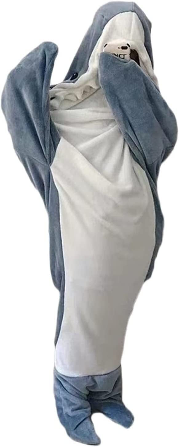 Home Soft Flannel Shark Blanket Hoodie Image