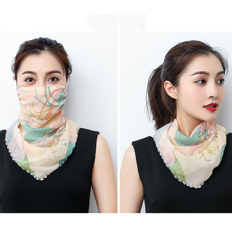 Hanging Ear Thin Face-covering Scarf Triangle Veil Scarf Image