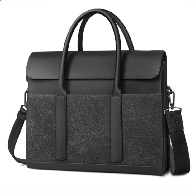 Men's Briefcase Cowhide Computer Messenger Business Bag Image