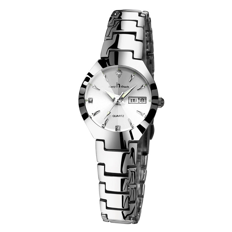 Luminous watch couple watch calendar quartz watch Image