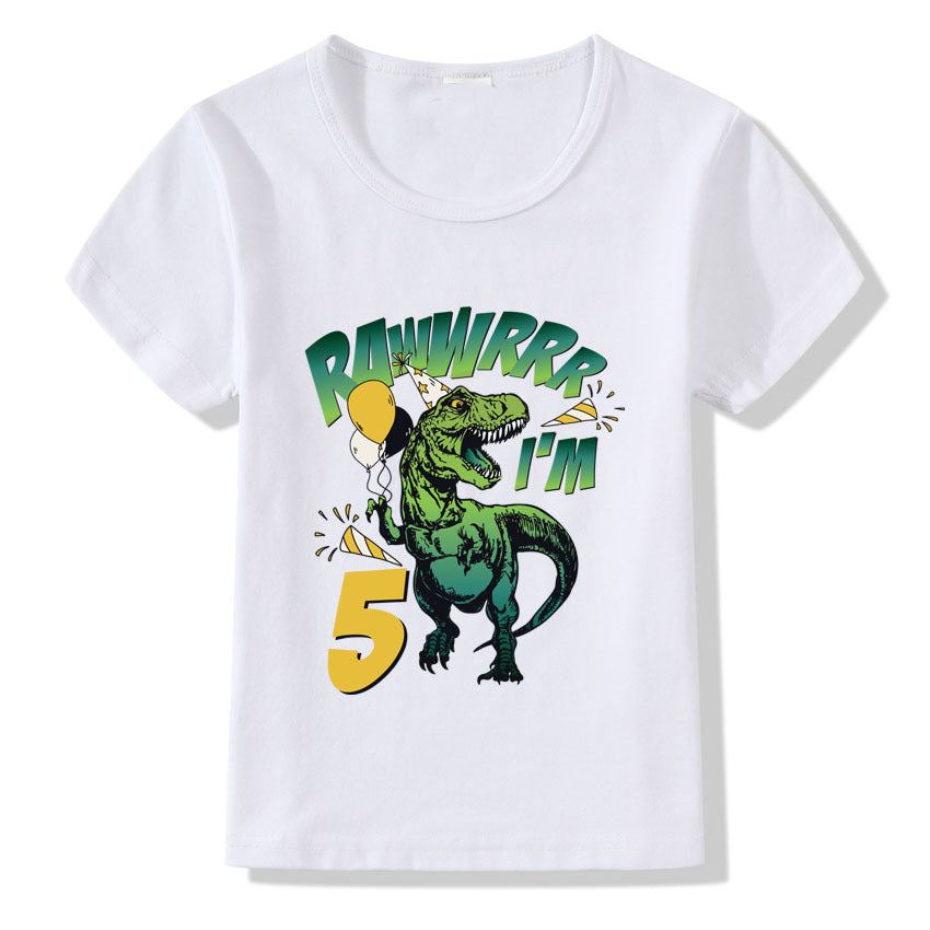 Children's T-shirt Numbers 1-9 Birthday T-shirt Image